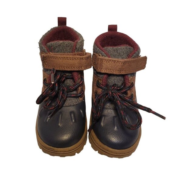 EUC Carter's Boys Freddie Duck Boot Tan/Navy Infant Size 5M - Picture 2 of 7